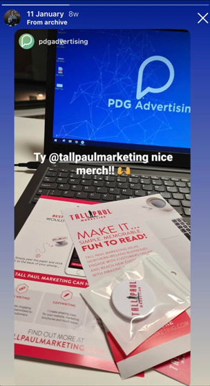 Tall Paul Marketing branded pop socket - freelance copywriter